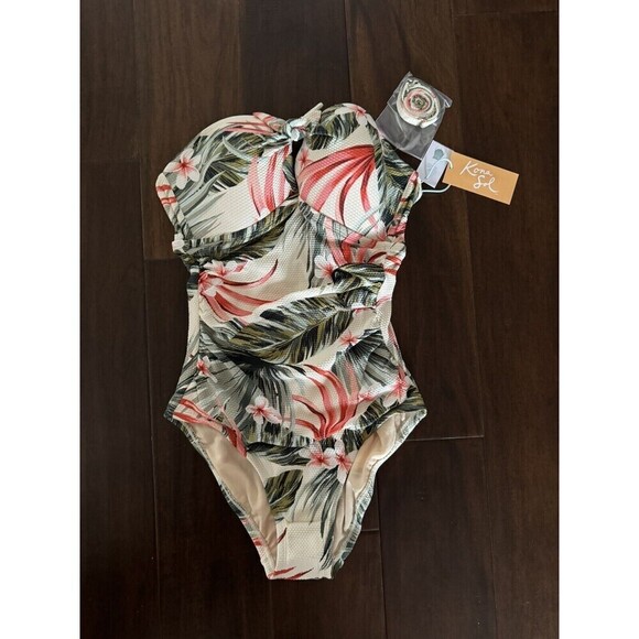 Women's Pique Bandeau High Coverage One Piece Swimsuit - Kona Sol Multi XS (0-2) - Picture 5 of 8